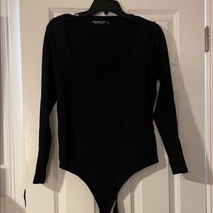 Abercrombie & Fitch Black Long Sleeve Bodysuit